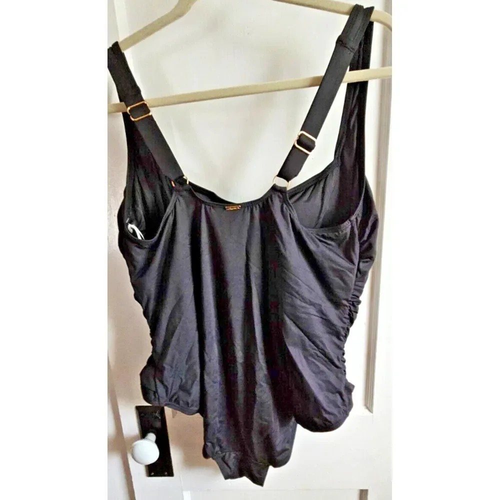 NWT Anne Cole black women Sz 20W one piece swim suit unwired  MRSP$‎ 108